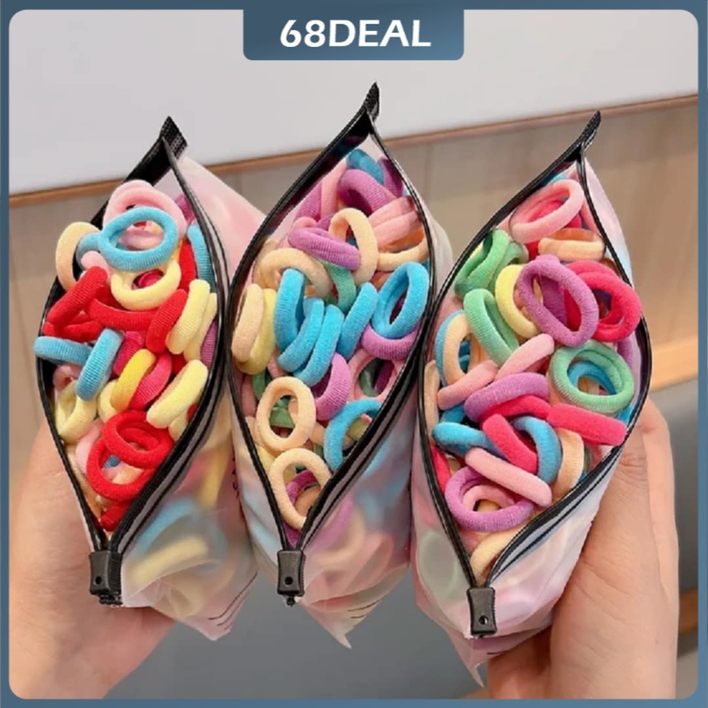 [Johor Stock] 100pcs/set Multi Color Hair Ropes for Baby Girl Kids ...