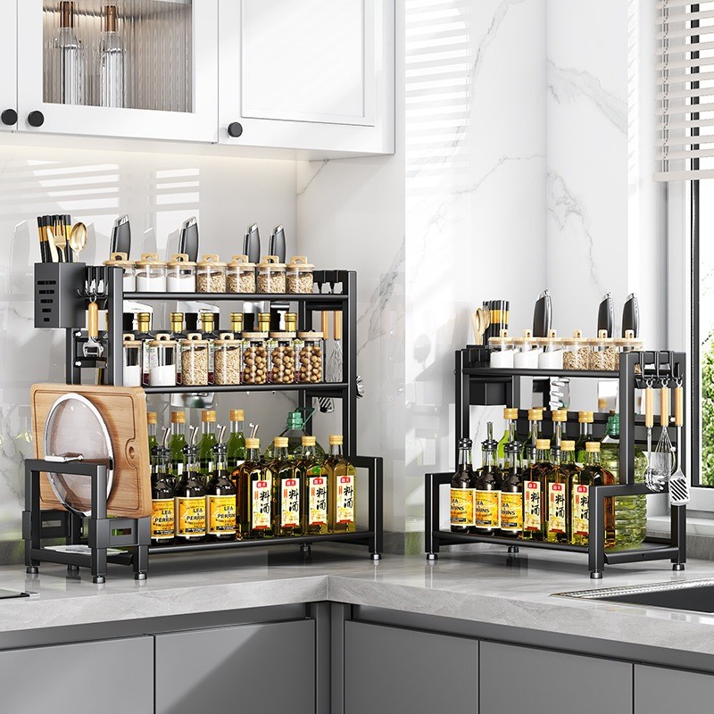 Kitchen Rack Kitchen Organizer Rak Rempah Spice Rack Coating Steel ...