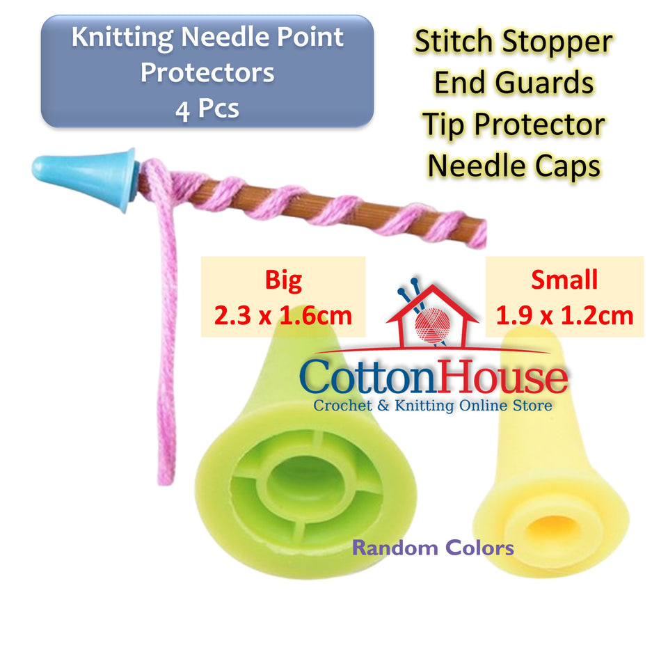 4pcs Knitting Needles Point Protectors Needle Caps Stitch Stoppers Tip ...
