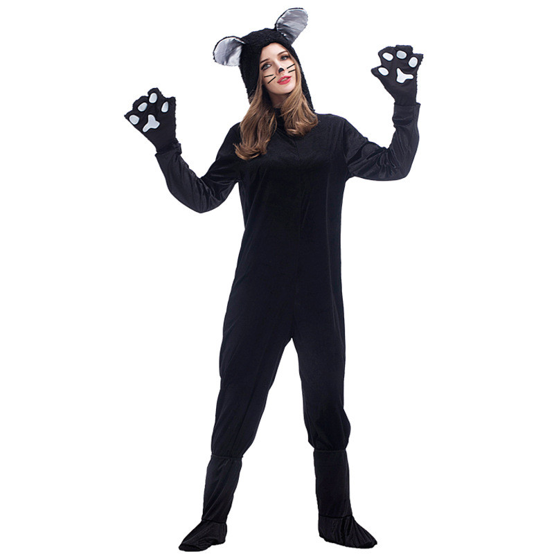 Halloween costume black cat couple dress men s black cat onesie animal acting dress. Shopee Malaysia