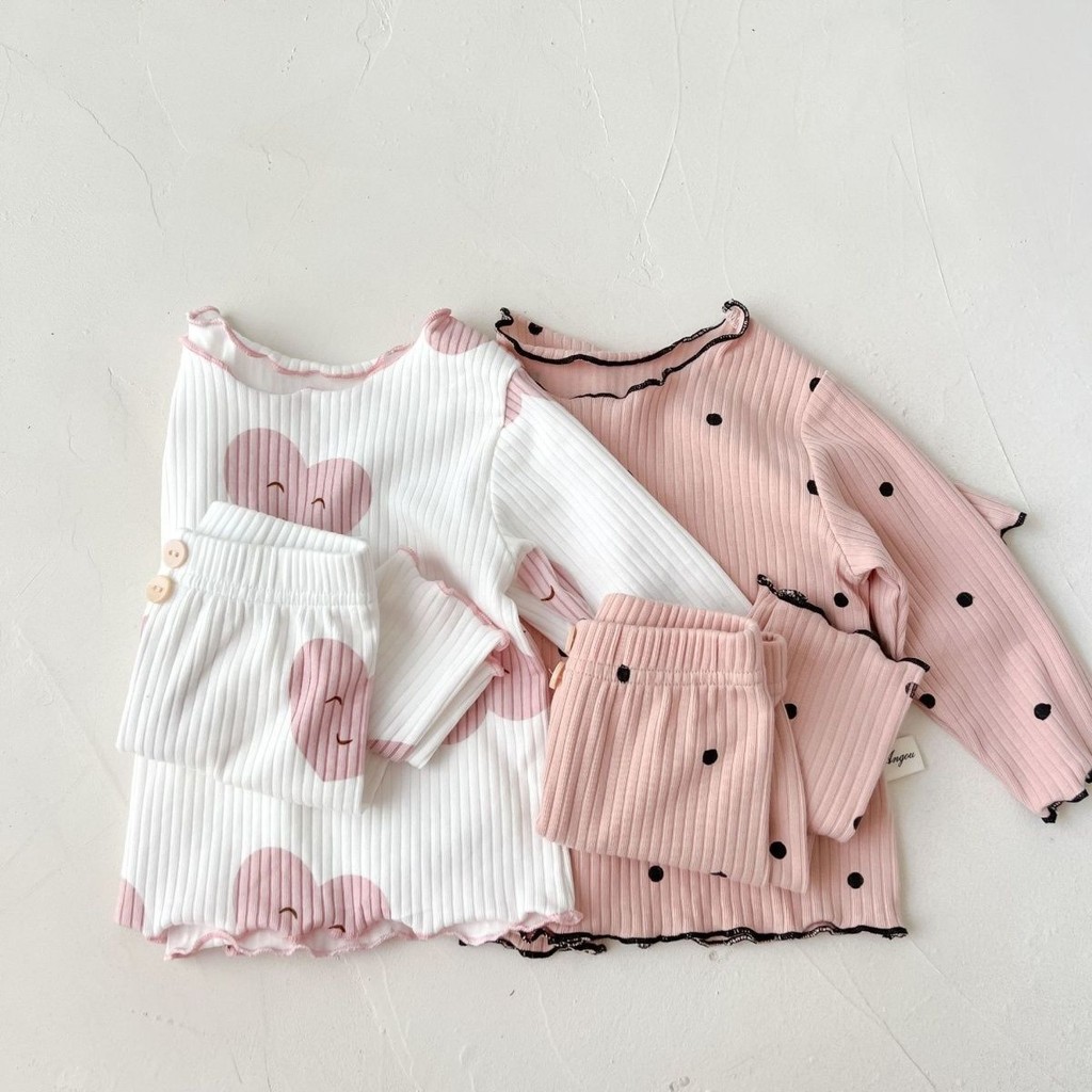 （6m-7Y）Children Dimple Polka Dots Pyjamas Ice Silk Soft Comfortable ...