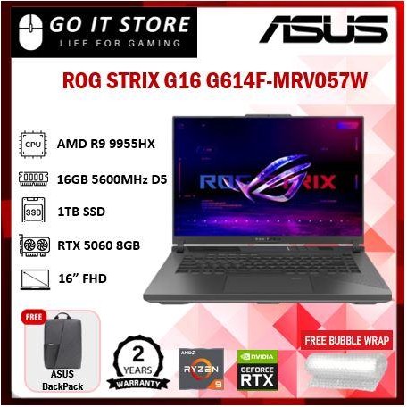 Asus ROG Strix G16 G614F-MRV057W 16'' FHD+ 165Hz Gaming Laptop ( NVIDIA ...