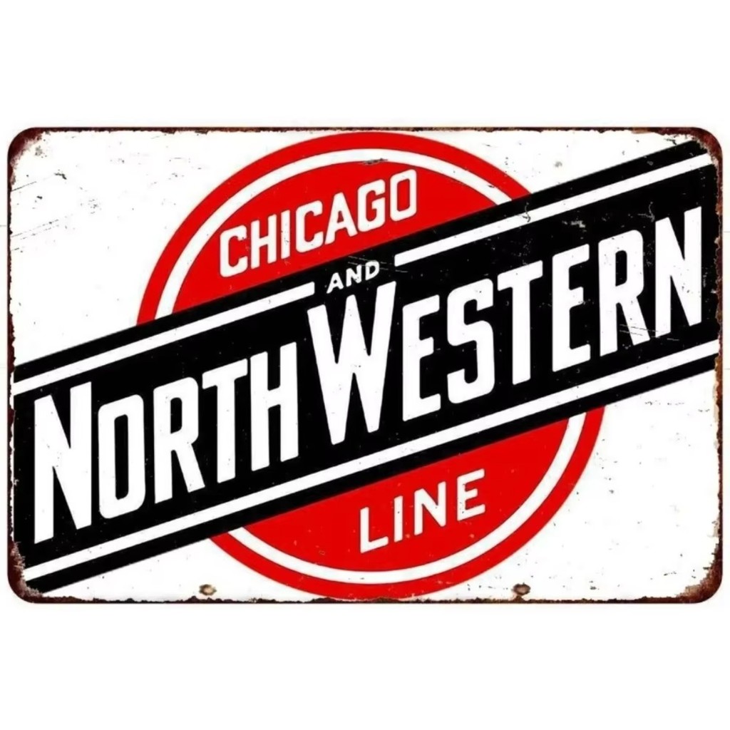 2D AluRailTreasures CNW Railway Aluminum Sign - Vintage Railroad Decor ...