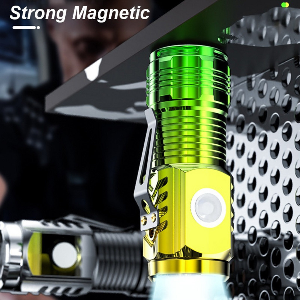 High Powerful Mini Flashlight USB Rechargeable Five Lighting Modes ...