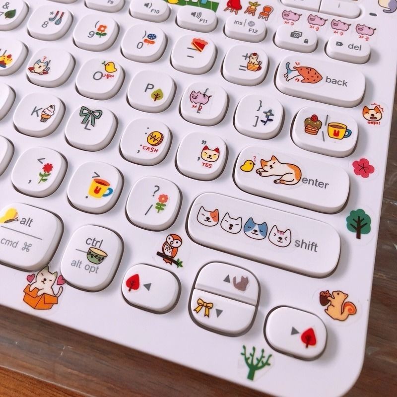 Cartoon Cute Keyboard Sticker Logitech K4/KiPad Film Computer Button ...