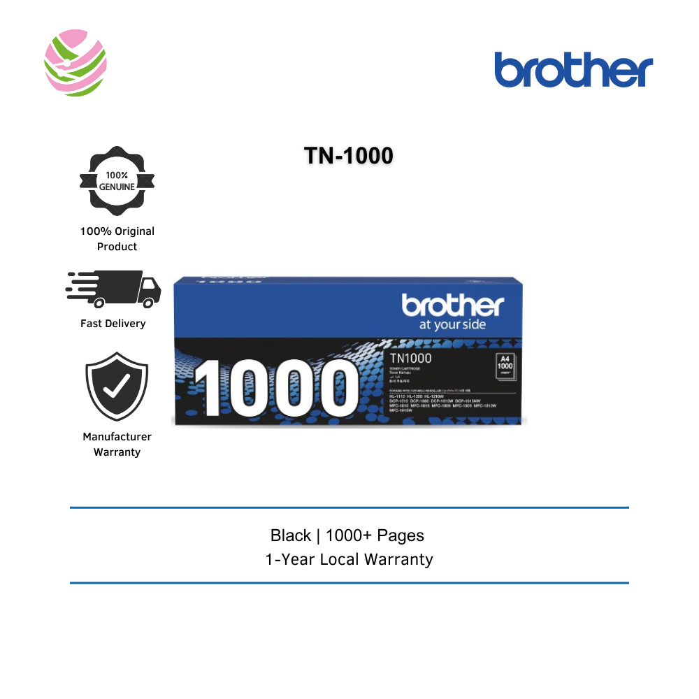 Brother Toner Cartridge TN-1000 Original Monochrome, Black, for HL-1110 ...