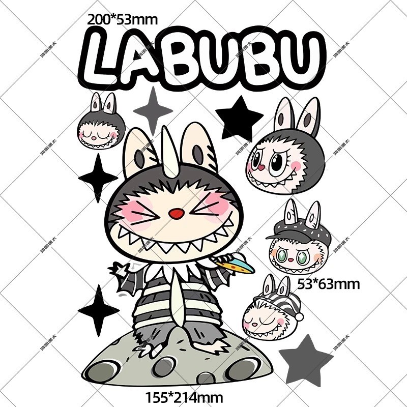 Electric Vehicle Labu Cloth Sticker LABUBU Cartoon Unique Creative ...