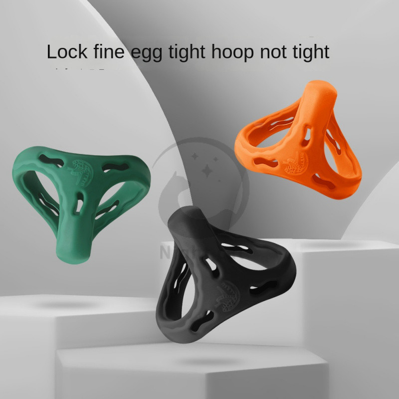 Silicone triple locking ring fixed egg ring scrotal restraint collar ...