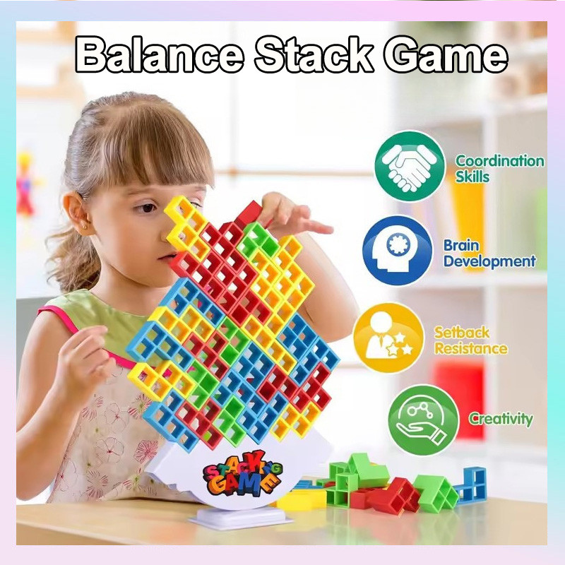 Balance Stacking Board Game Bulid Blocks Puzzle Toy Family Parties Game ...