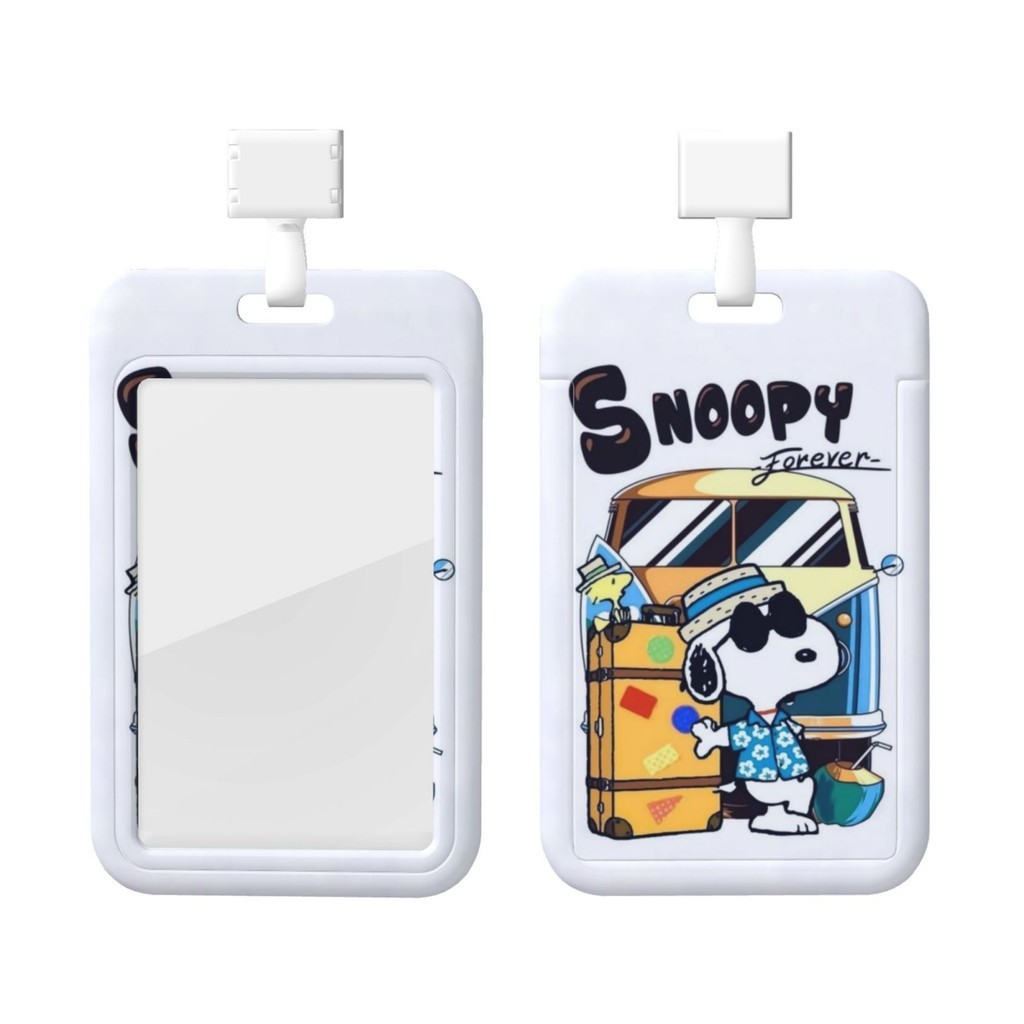 Snoopy ID Card Badge Holder Badge Lanyard Cartoon Anime Card Case Name ...