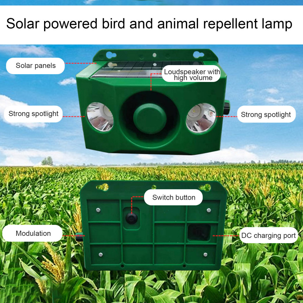 Bestus| Solar Powered Beast Deterrent Lights Repellent Solar Warning ...