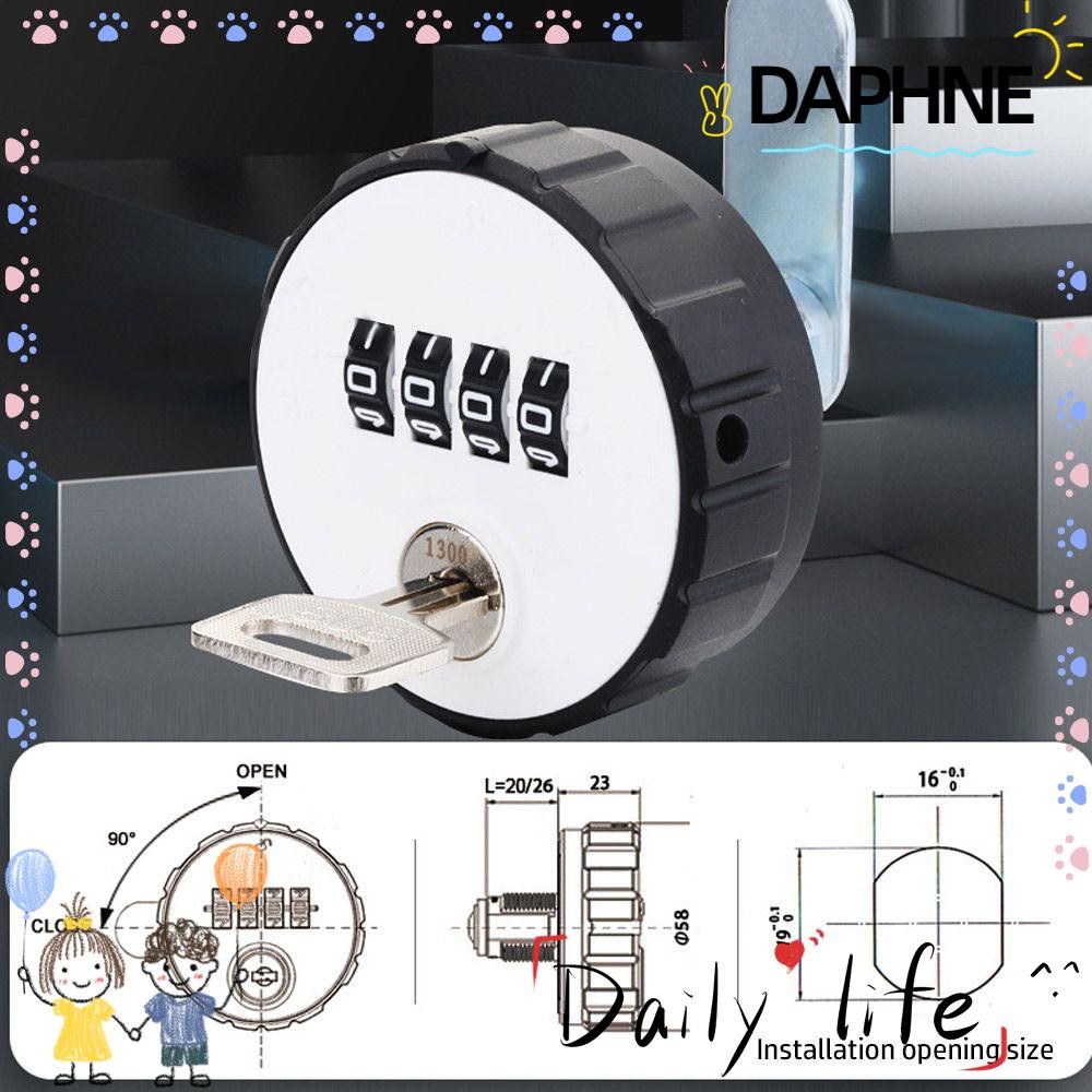 DAPHNE-HOME 4 Digital Round Padlock Weatherproof Gym School Drawer Door ...