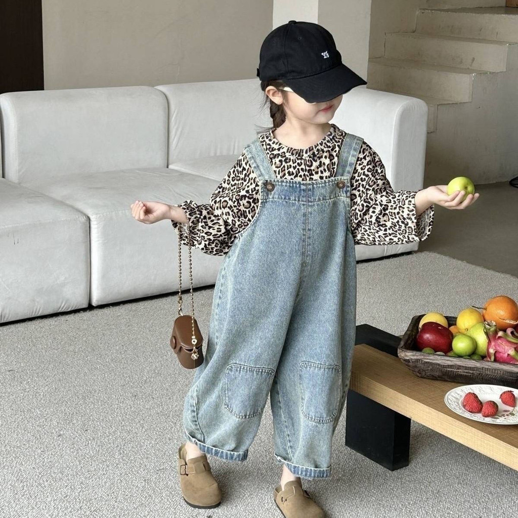Sweet Baby Girl Suspender Jeans Two-piece Set