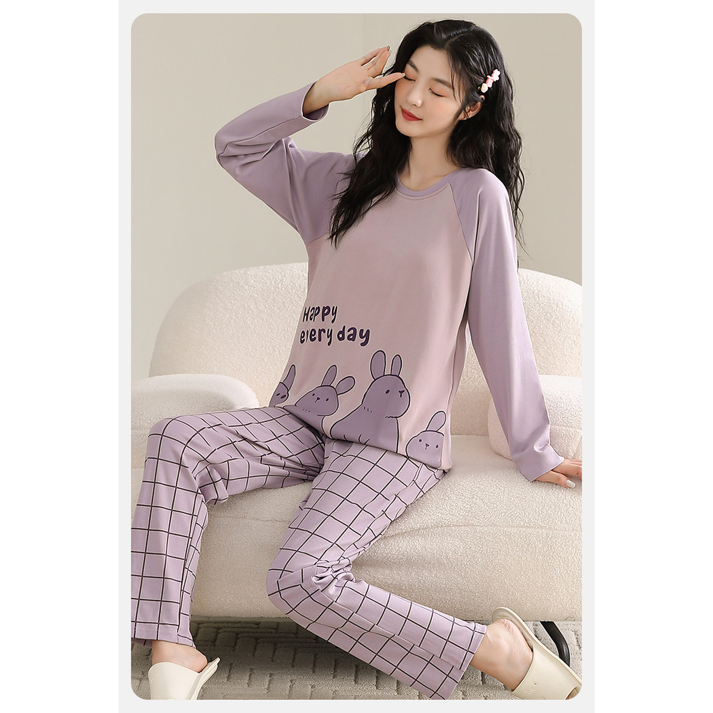 Women's Pajamas Padded Pajamas Women's Spring and Autumn Long Sleeve ...