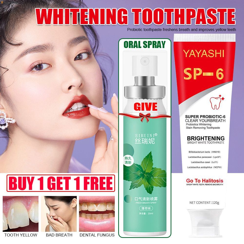 [BUY 1 GET 1 FREE GIFTS:Mouth Spray]YAYASHI Toothpaste SP-6 Ultra+ ...