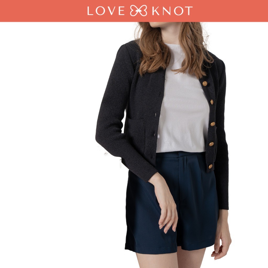 Noemi Black Tied-Neck Sweater – Elegant & Timeless Knitwear