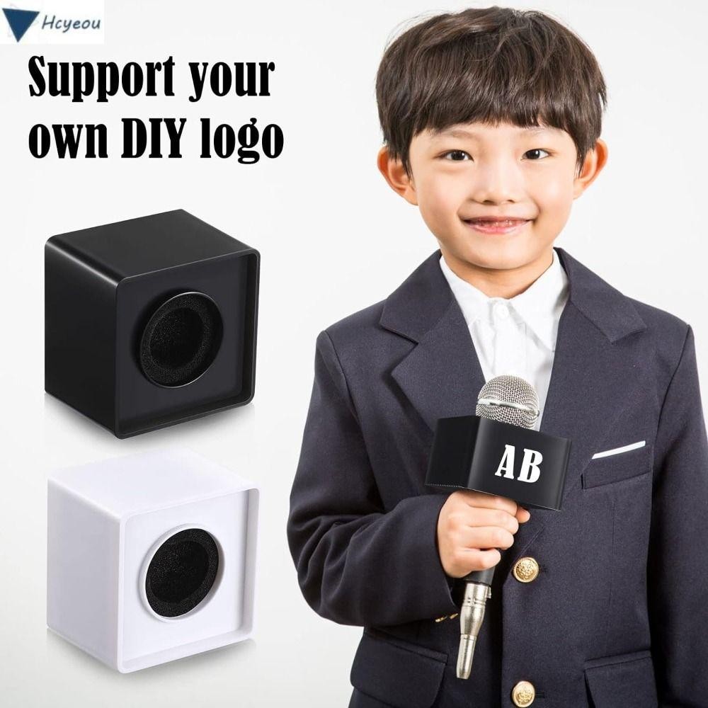 HCYEOU Microphone Logo Flag, Customizable DIY Microphone Flag Station ...