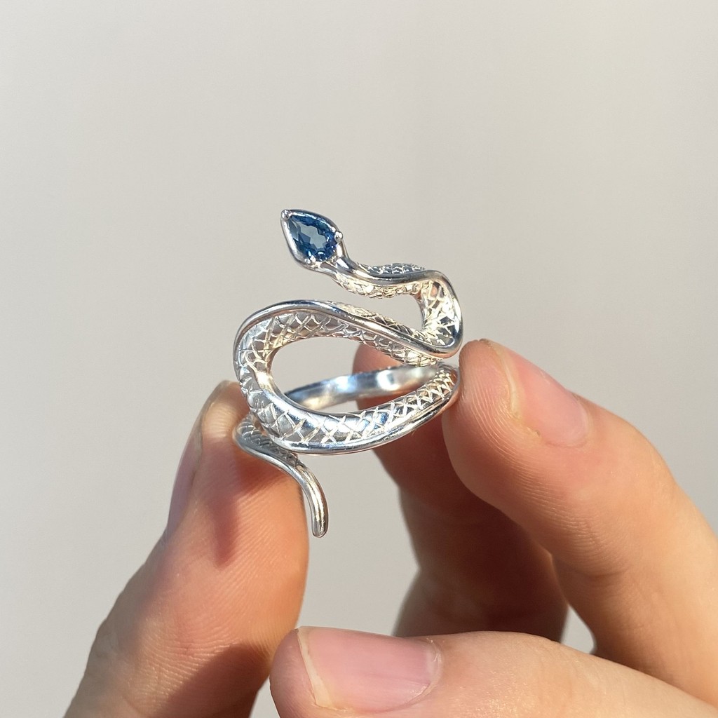 WSANGUISP3949 Nezha Ao Bing Ring Snake Ring Silver White Opening ...