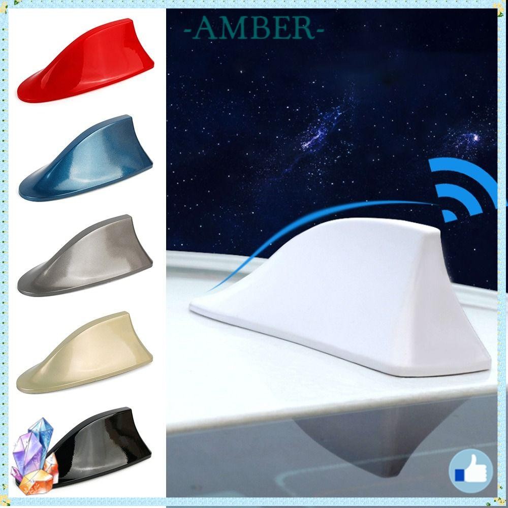 Autoqueen2019 Grey Shark Fin Roof Antenna – Universal FM/AM Radio Signal Booster, Waterproof, Easy Adhesive Install