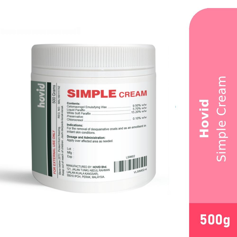 HOVID Simple Cream 500g for Gentle Moisturising - Sensitive Skin, Dry ...