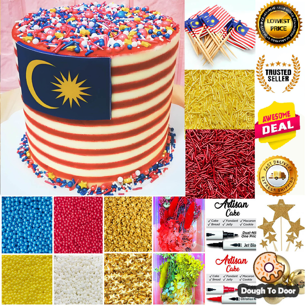 Merdeka Cake Topper Sprinkles Decoration Topper Cake Hiasan Merdeka ...