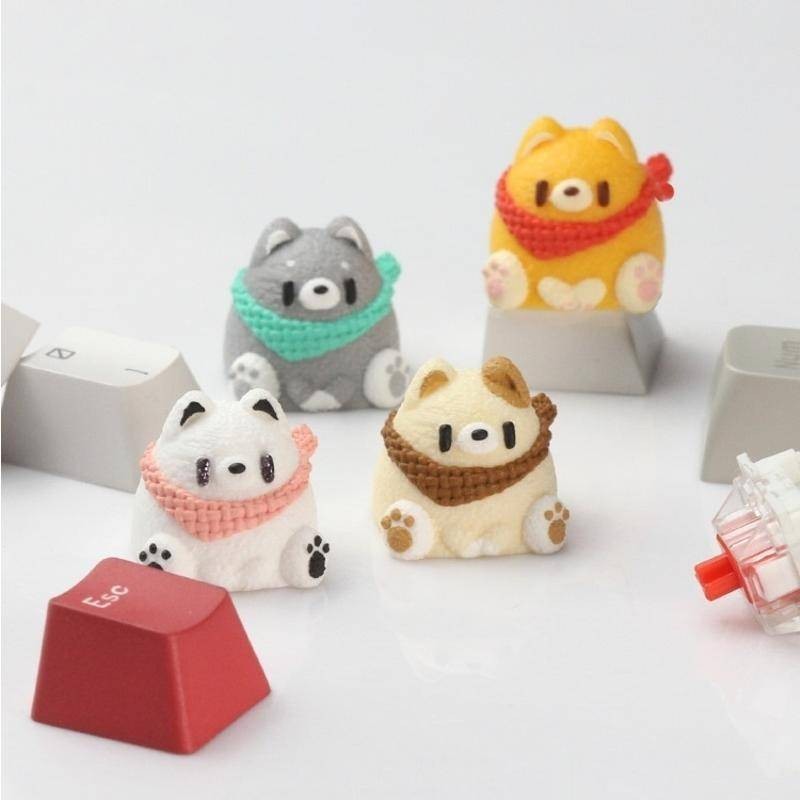 LOBO Keycap Puppy with Scarf Cute Artisan Keycap Custom Keycap for ...