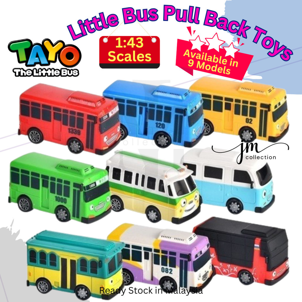 Ready Stock !!! 1:43 Scale TOYO BUS Cartoon Pull Back Vehicle Toys ...