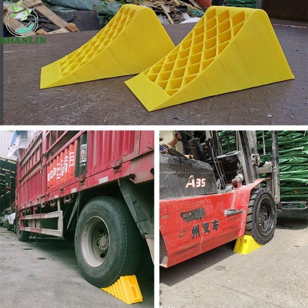 SHANLIN Car Wheel Chock, Heavy Duty Yellow Wheel Stopper, Threshold ...