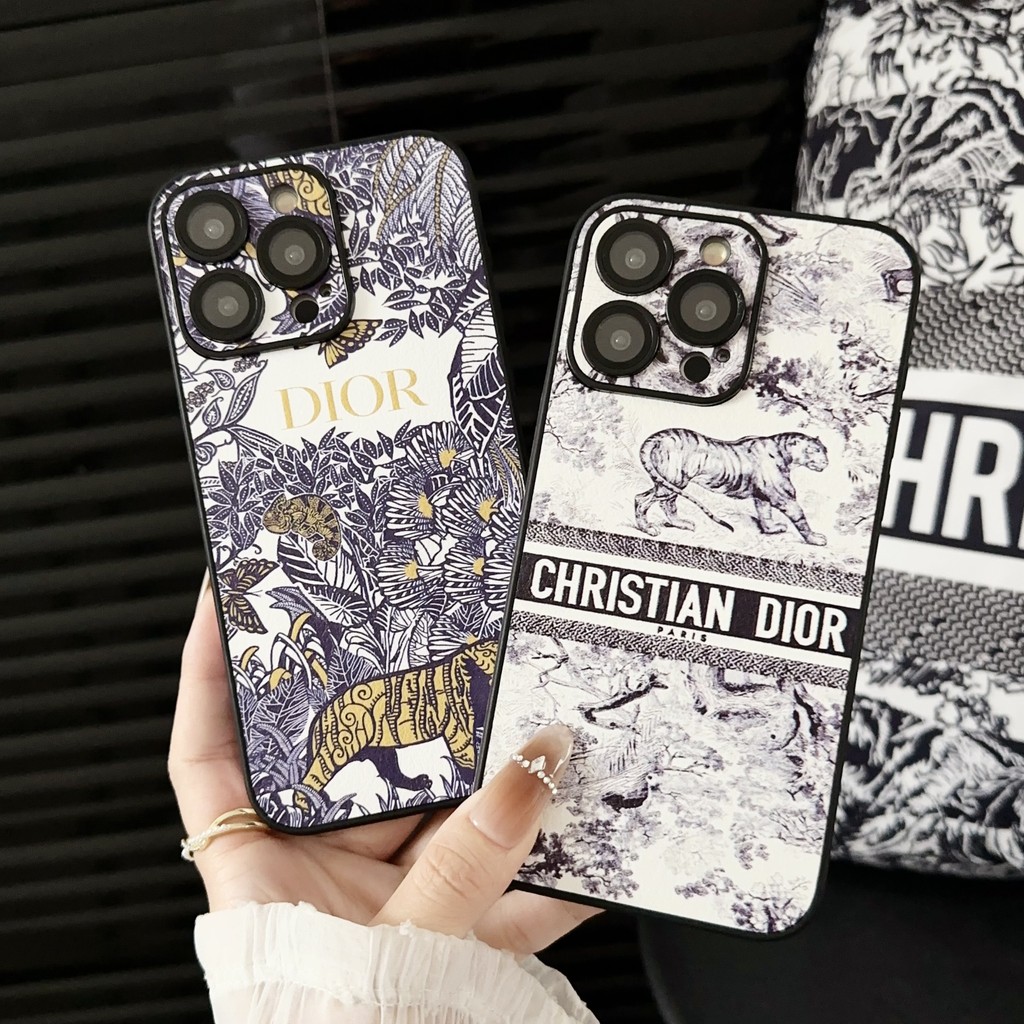 Dior Luxury Phone Case with Side Pattern and Lens Film For IPhone 15 14