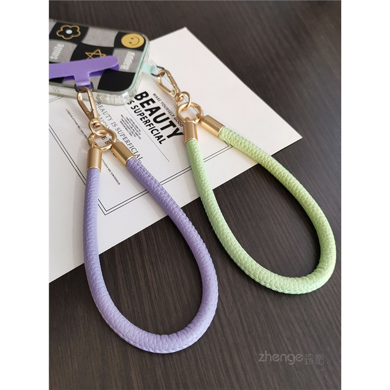 Mobile Phone Lanyard Short Wrist Leather Thick Strap Men's and Women's ...