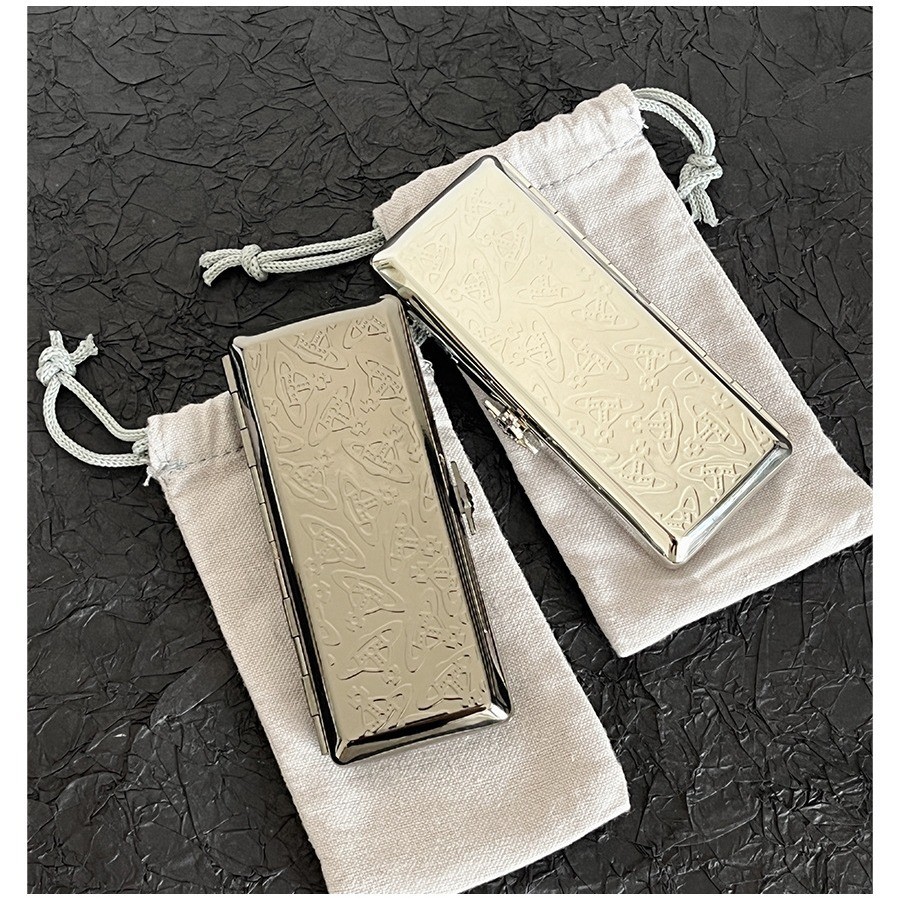 cigarette case shopee Vivienne Westwood Classic Printed Flower Embossed Portable Metal Material  Cigarette Case