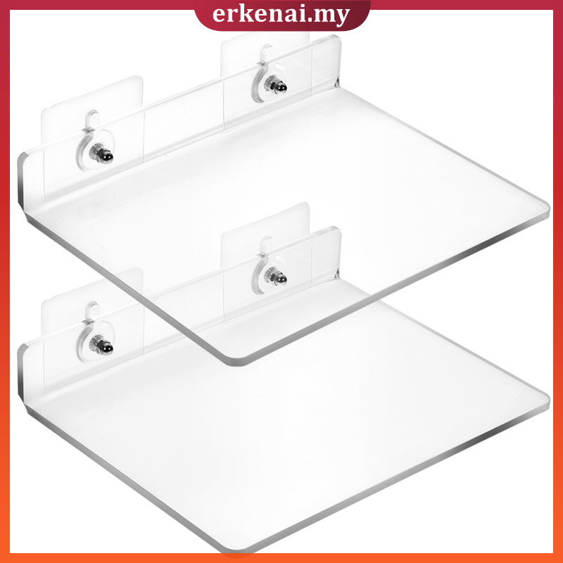 Acrylic Storage Rack Wall Shelves Mount Shelf For Kitchen Transparent ...