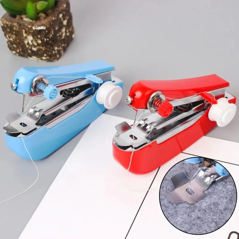 Protable Handheld Sewing Machine Clothes Fabrics DIY Stitchin Sew Tool ...