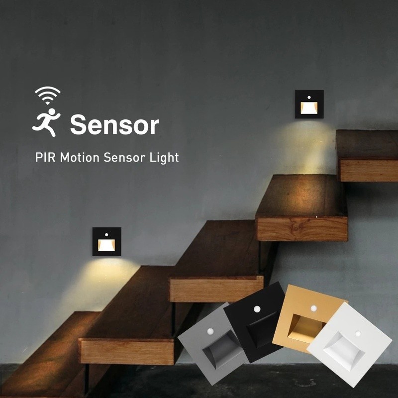 Recessed Wall Light Sensor Light Corridor Steps Staircase Light Black ...