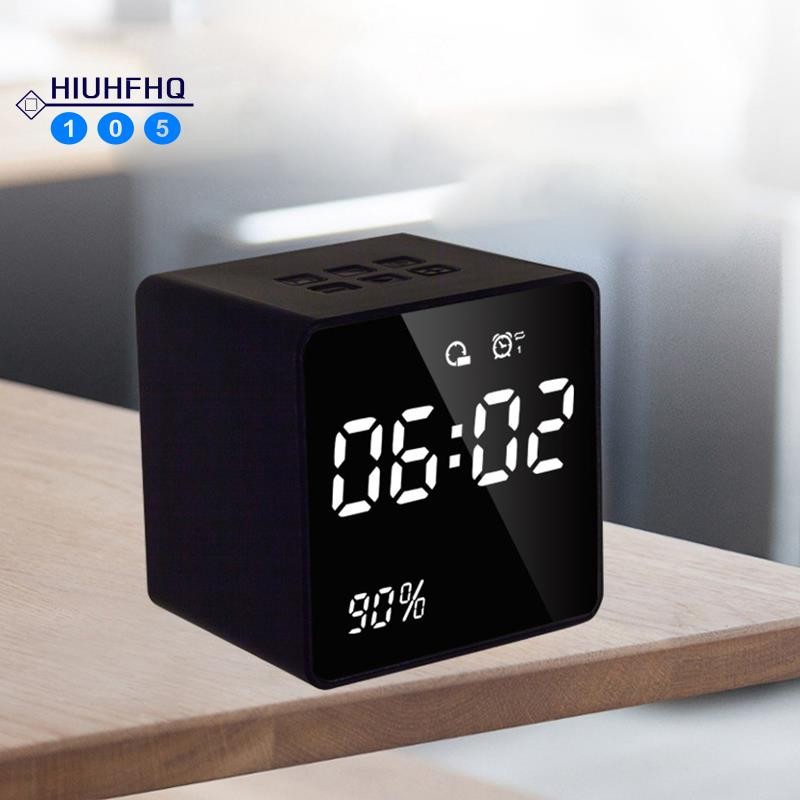 LED Alarm Clock with FM Radio Bluetooth Speaker Wireless AUX TF USB