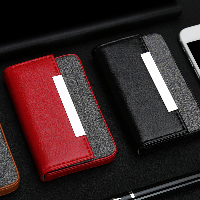 Business Leather Card Box Men Wallet Card Holder Office Supplies ...