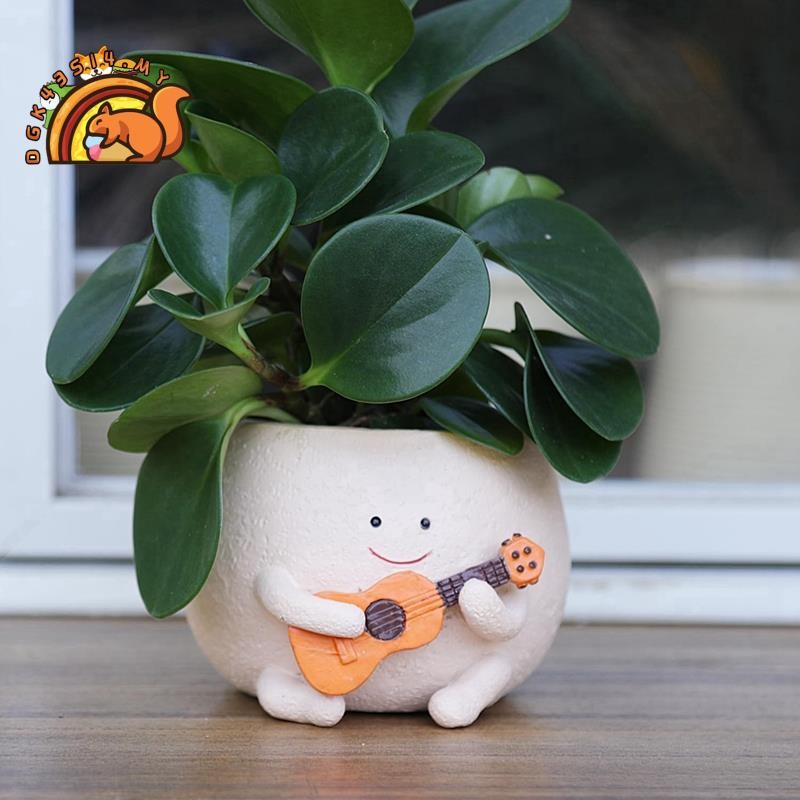 Smily Face Planter Pot with Drainage Hole Cute Resin for String of ...