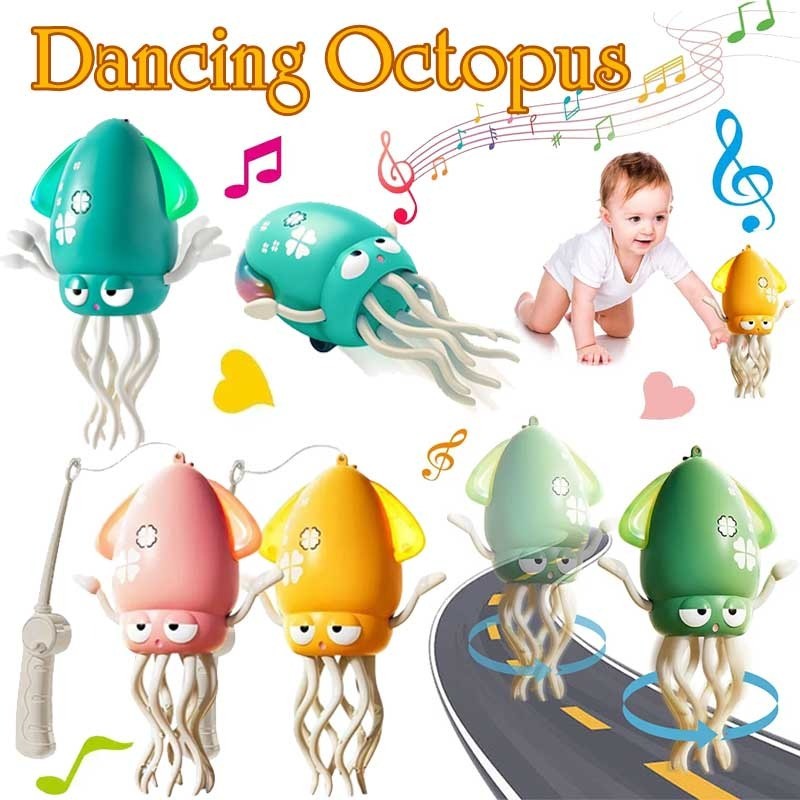 Dancing Octopus Toy with Music Lights Automatic Wiggling Motion Stress ...