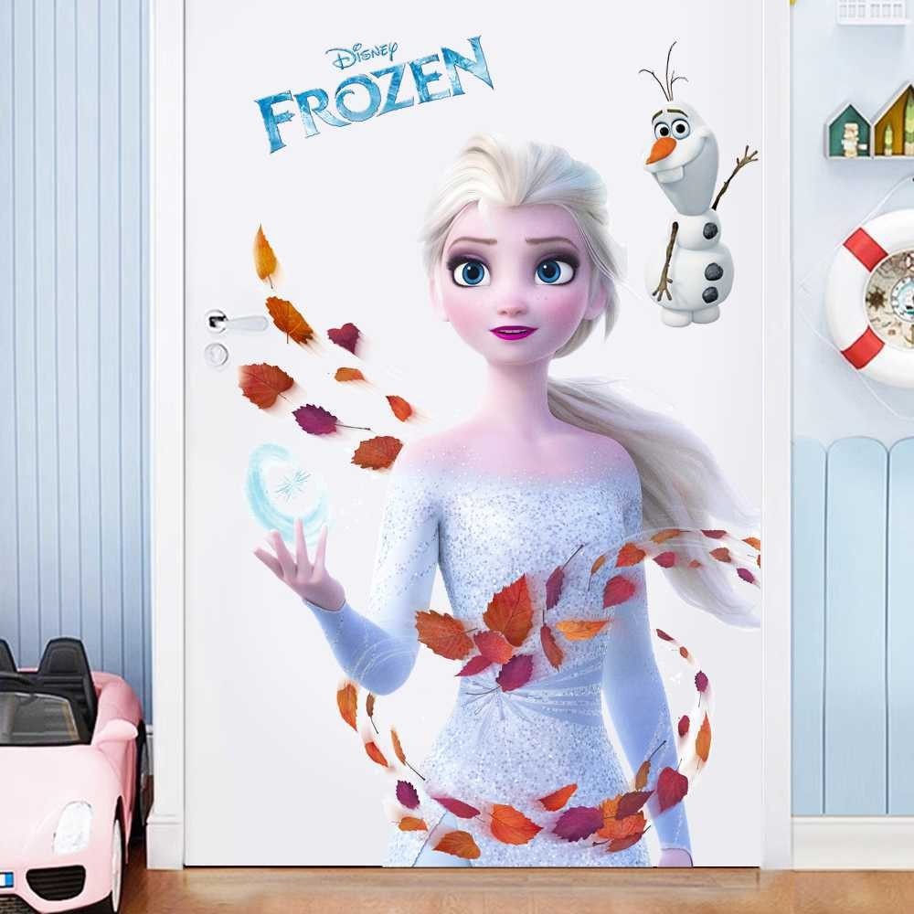 Princess Elsa Cartoon Anime Door Sticker Frozen Wall Sticker Girl ...