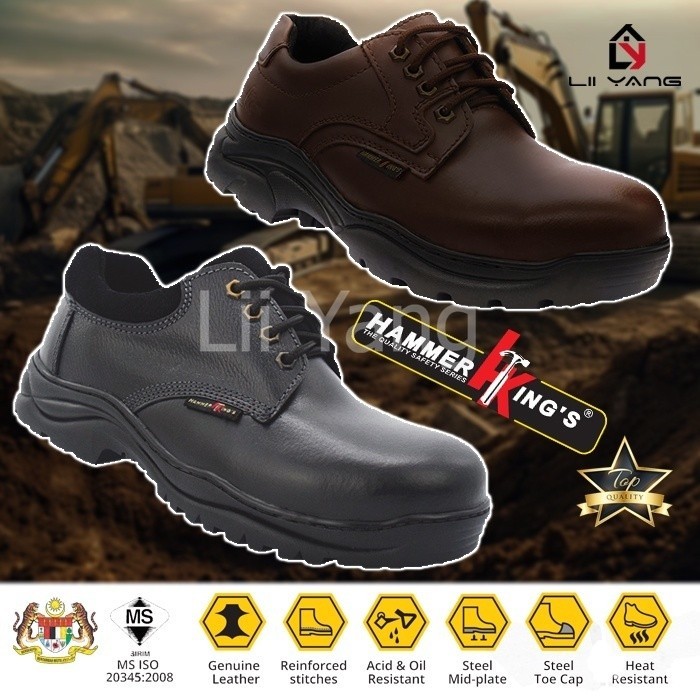 Safety Shoes Hammer King Kasut Safety Boot Lelaki Safety Boots Leather