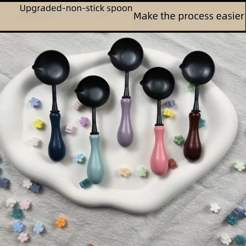 Non-Stick Lacquer Spoon Solid Wood Handle Lacquer Stamp Special Melting ...
