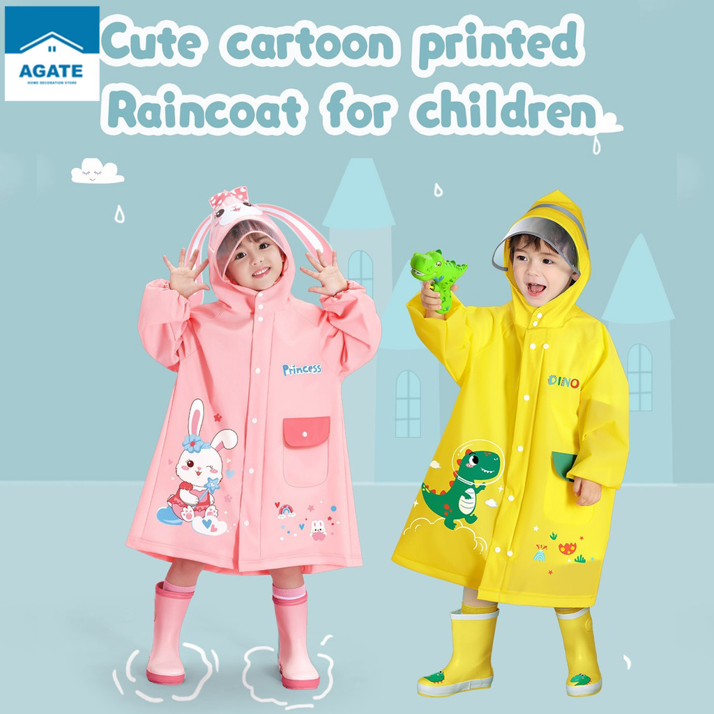 baju hujan budak raincoat Kids children s Waterproof Animal Funny rain gear Rain Coat Poncho Boys Girls Rain Jacket Shopee Malaysia