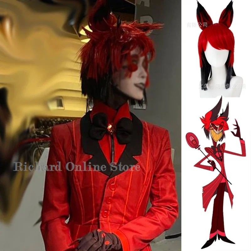 Anime Hazbin Hotel Alastor Cosplay Costume Suit Jacket Coat Shirt Pants Gloves