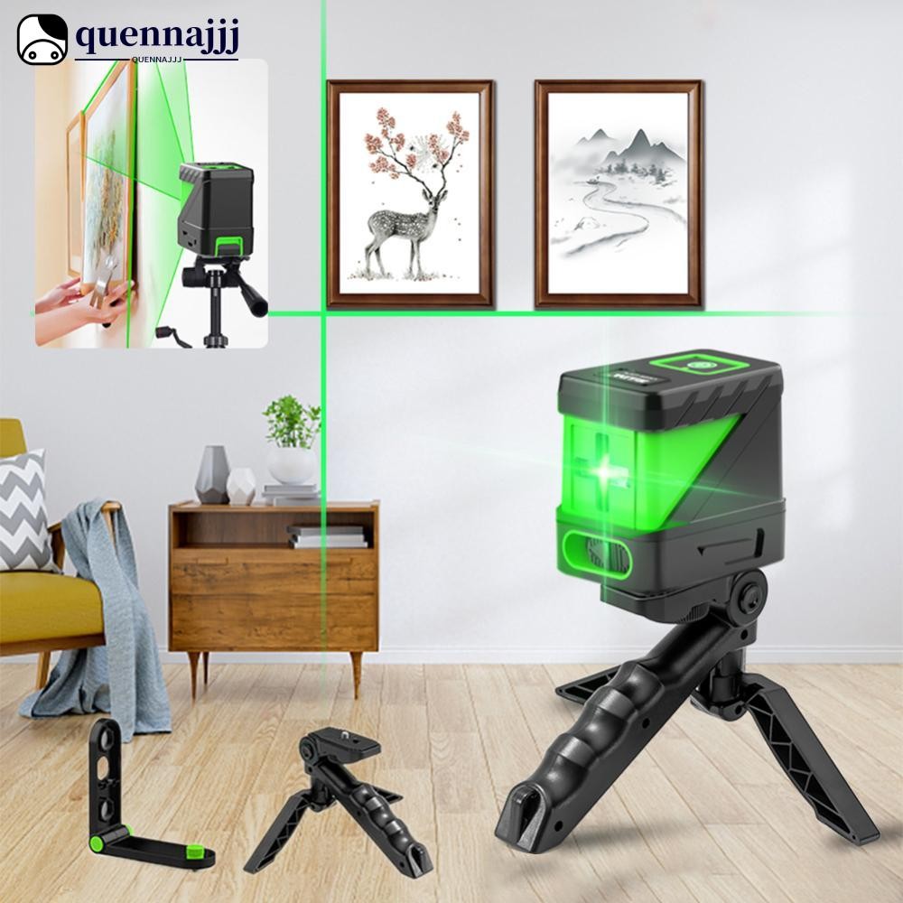 QUENNA 2 Lines Mini Green Laser Level Vertical & Horizontal Cross Line