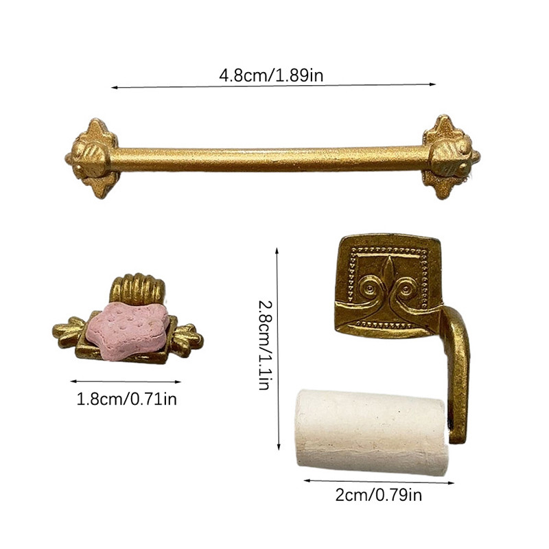 Mypink 1/12 Dollhouse Simulation Paper Towel Rack Soap Rack Towel Rack ...