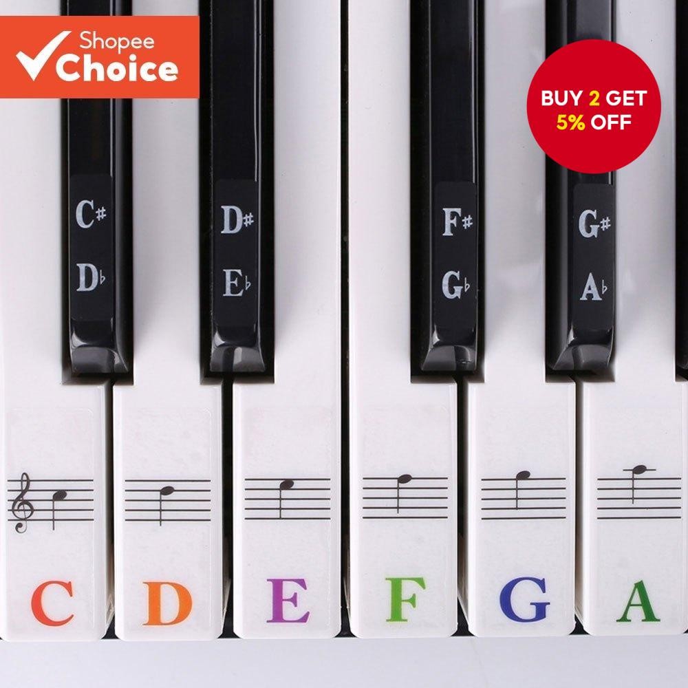 Piano Keyboard Stickers for 37-88 Key Bold Large Letter Piano Stickers ...