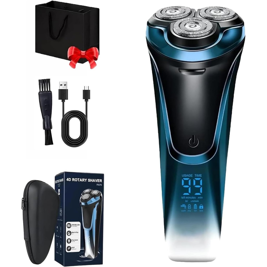 Electric Razor for Men, Waterproof Cordless Shaver with 90-Min Runtime ...