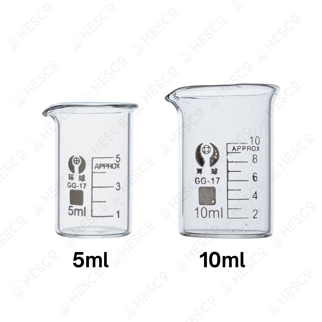 Beaker Glass Bikar Kaca Gelas – 5/10/25/50/100/150/250/500/1000ml, Lab ...
