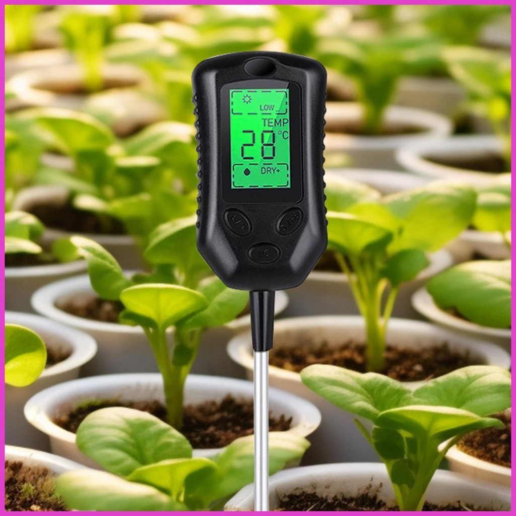 Soil Moisture Meter Digital Soil Test Probe PH Monitor Indoor Plants ...