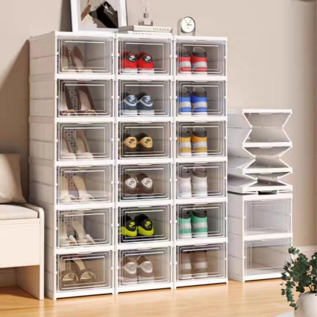 JNP Shoe Boxes Stackable Transparent - Shoe Organiser Plastic Shoe Rack ...
